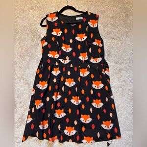 Cute fox patterned A-line dress